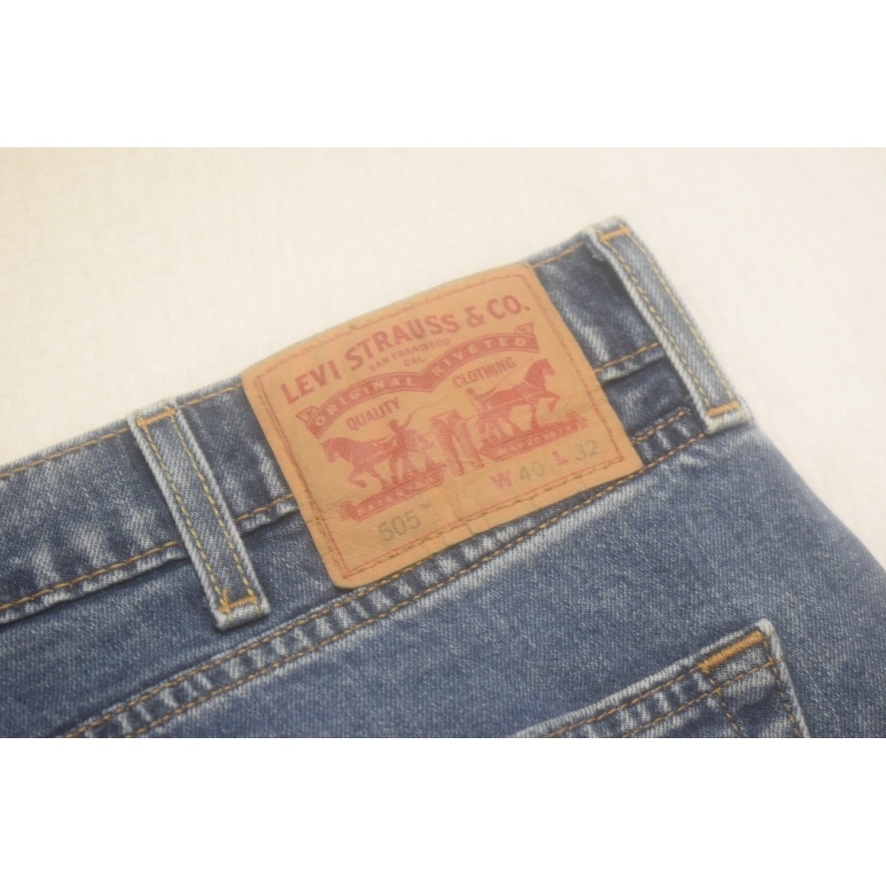 Levi's 505 Regular Fit Straight Leg Stretch Denim Jeans Mens Size 40 x 32